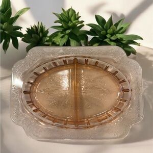 Jeanette Adam, pink depression, glass condiment dish